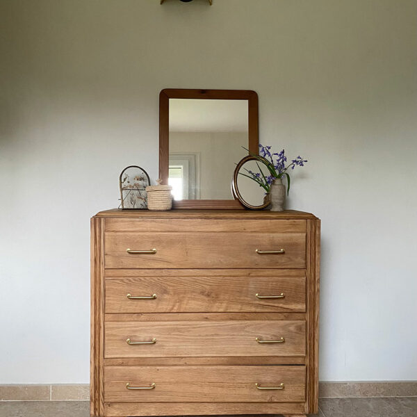 Commode vintage en chêne blond restaurée